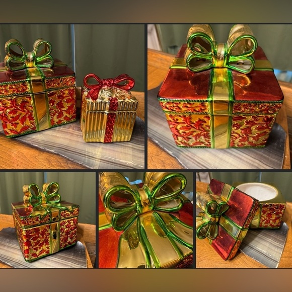 Vintage Other - Vintage David’s Cookies Ceramic Christmas Present Cookie Jar Present Cookie Jar